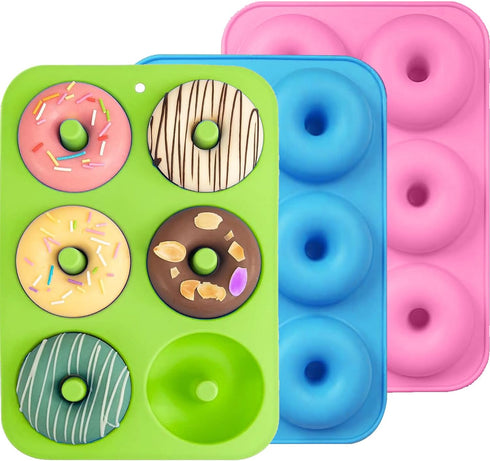 6 Cavity Mold Doughnuts, Baking Pan, Non-Stick, Dishwasher Safe, Heat Resistant and Microwave Safe-Making the perfect donut (3-Pack)...