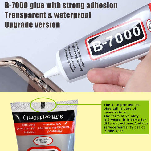 8pcs x15ML B7000 Jewelry Rhinestones Glue, B-7000 Clear Super Glue Transparent Industrial Adhesive for Phone Repair Jewelery Making Crafts Gem Fab...