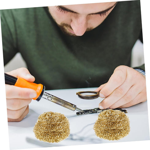 10pcs cleaning sponge soldering tip cleaner tip cleaner sponge iron nozzle clean ball soldering tip ball brass tip cleaner copper copper ball Abso...