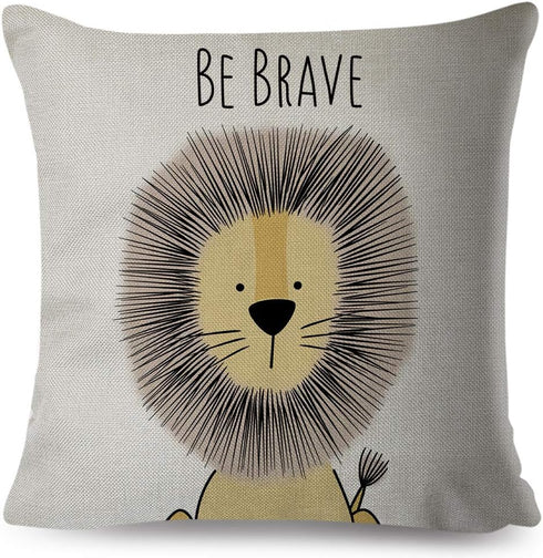 Cartoon Animal Pillow Covers Kids Pillowcase 18×18 Inch Set of 4 Throw Pillow Covers Set Cotton Throw Cushion Case for Sofa Couch Home Decor Schoo...