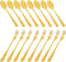 Set of 16 Gold Demitasse Espresso Spoon (4 inch) and Stainless Steel Forks (4.8 inch), DaKuan Gold Mini Coffee Spoons & Cake Forks for Dessert, Te...