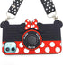 for iPhone 12 Mini Case Cute 3D Carton Camera with Rotating Ring Grip Holder Kickstand Lanyard Teens Girls Women Soft Silicone Phone Case Rubber C...
