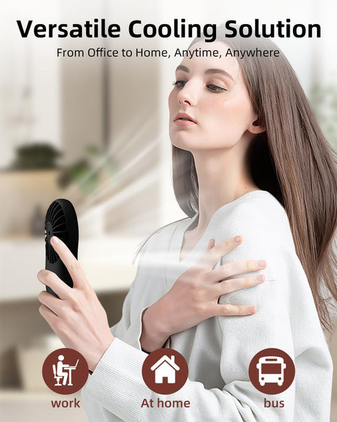 FrSara Portable Handheld Fan - Face Fan for Skincare with 3-Speed, USB-C 2000mAH Rechargeable Travel Fan, Mini Makeup Fan for Home, Office, Outdoo...
