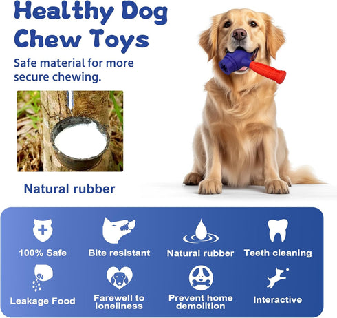 Dog Chew Toys for Aggressive Chewers, Dog Toys for Aggressive Chewers, Natural Rubber Dog Toys for Medium Large Dogs, Large Dog Toy, Durable Dog T...