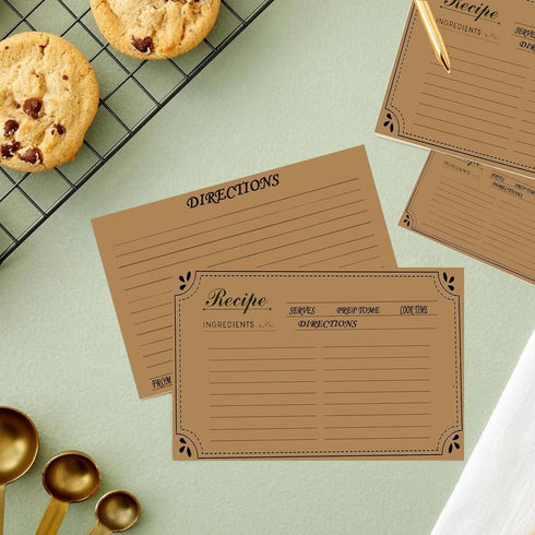Set of 60 Premium Recipe Cards - 4x6 Double Sided Cards For Wedding,Bridal Shower,Farmhouse...