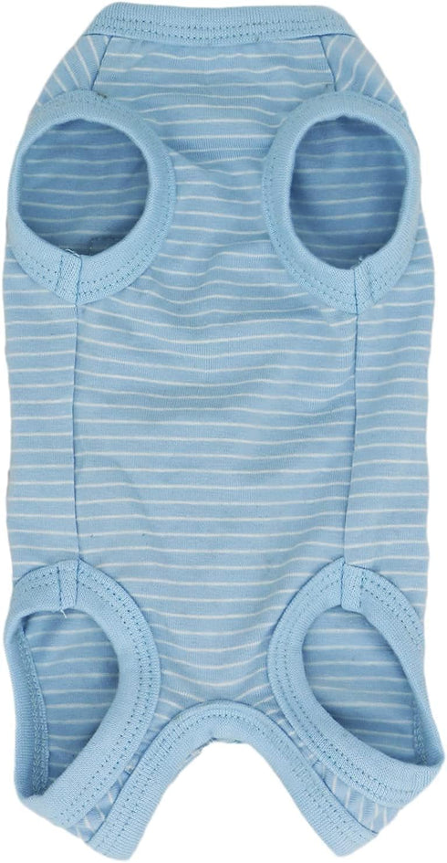 LOPHIPETS Girl Dog Shirts Recovery Suit Pajamas for Small Teacup Dog Chihuahua Yorkie Puppy Cat Clothes-Cambridge Blue Strips/XXS...