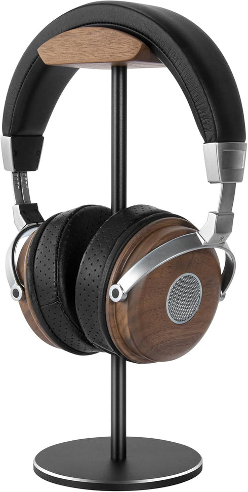 Headphone Stand Headset Holder with Walnut Wood Headrest,Gaming Headset Stand Earphone Stand with Solid Heavy Base for All Headphone Sizes...