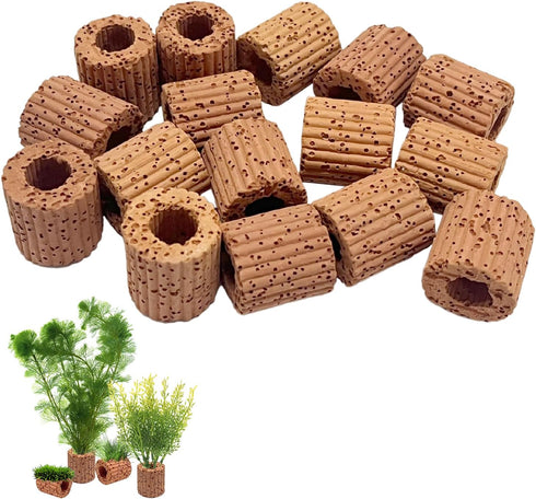 Rainmae 16 Pcs Aquatic Water Plant Fixed Rings, Water Plants Cultivation Fixed Ring Aquatic Water Plant Fixed Ring Ceramic Plant Pot, Landscape Ce...