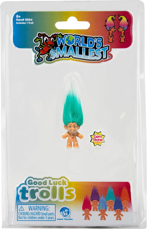 World's Smallest Good Luck Trolls. Mini 1 inch Tall Toy Action Figure with an Extra 1.5 inches of Hair! Six Adorable Good Luck Trolls to Collect! ...