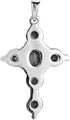 AeraVida Refined Classy White Mother of Pearl Inlay Circle of Faith Cross Unisex .925 Sterling Silver Pendant...