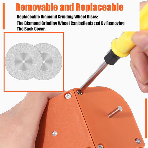 Drill Bit Sharpener, All Bits Mill Drill Machine Blade Sharpening Tool with 4 Grinding Wheels, Multipurpose Drill Bit Grinding Sharpener for High-...