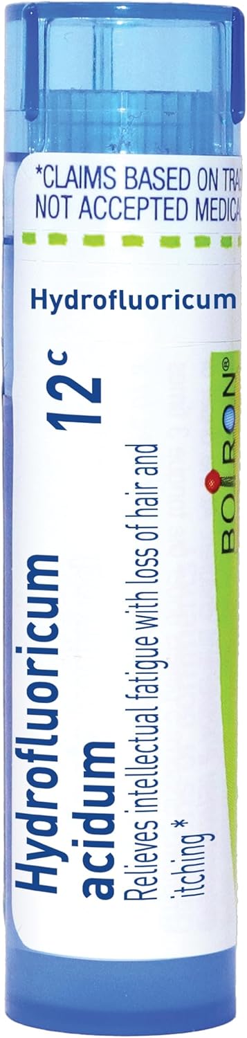 Boiron Hydrofluoricum Acidum 12C for Intellectual Fatigue with Loss of Hair & Itching - 80 Pellets...