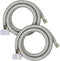 27416-NL-2 Toilet Connector, Braided Stainless Steel Hose Connects to Supply Line 3/8 Compression x 7/8 Female Ballcock Nut 16 Inch...