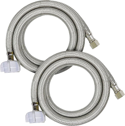 Everflow Supplies 27420-NL 20" No Lead Stainless Steel Braided Tank Supply Line w/3/8" Compression Fitting And A 7/8" Bc Plastic Nut...