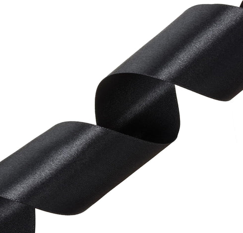 YASEO 2 Inch Black Solid Satin Ribbon, 50 Yards Craft Fabric Ribbon for Gift Wrapping Floral Bouquets Wedding Party Decoration...