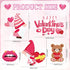 Whaline 12Pcs Valentine's Day Refrigerator Magnets Love Heart Cute Pink Gnome Rose Magnetic Stickers Romantic Garage Magnet for Car Mailbox Metal ...