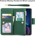EYZUTAK Case for iPhone XR, Glossy PU Leather 9 Card Slots Magnetic Closure Detachable Wrist Strap Zipper Wallet Shockproof Removable Back Cover C...