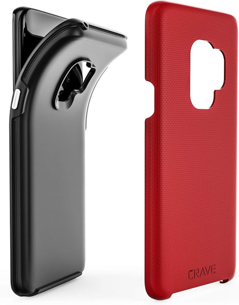 Crave Dual Guard for Samsung S9 Case, Shockproof Protection Dual Layer Case for Samsung Galaxy S9 - Red...