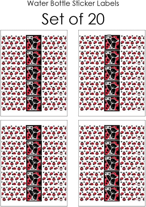 Big Dot of Happiness Happy Little Ladybug - Baby Shower or Birthday Party Water Bottle Sticker Labels - Set of 20...