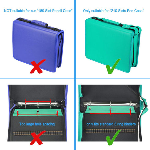 YOUSHARES 54 Slots Pencil Sleeve - Standard 3 Ring Binder Designed Pencil Page Compatible with 216 Slots Pencil Case for Watercolor Pencil, Gel Pe...