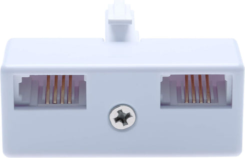BT Telephone Socket Line 2 Way Splitter | Female Jacks to BS6312 431A Male Plug | Cable UK Adapter Landline Port Converter Extender FAX Modem Cord...
