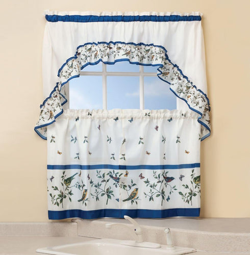 Achim Home Furnishings Love Birds - Printed Tier & Swag Set - 57x36...