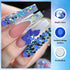 Makartt Blue Nail Rhinestones Flatback Rhinestones Multi-Size Round Crystal Glass Nail Charms Diamonds Nail Jewels Rhinestones for DIY Crafts Make...