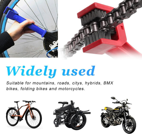 2 PCS Bike or Motorcycle Chain Washer, Motorcycle Cleaning Brush Tool Kit for Chain & Gear Maintenance, Universal Bicycle Chain Dirt Clean Brushes...