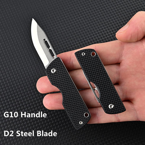 EDC Pocket Folding Knife D2 Steel Blade G10 Anti-Slip Handle for Hunting Fishing Camping Hiking Outdoor Activities Home Improvement, Gifts for Men...