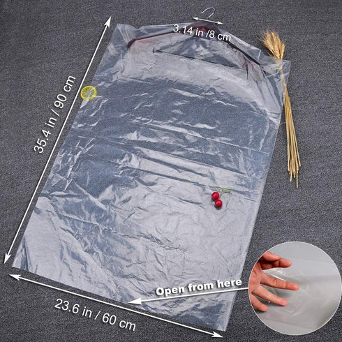 30 Pack Clear Plastic Clothes Covers 35.4inch Dry Cleaning Hanging Dust Proof Garment Bags for Home Storage Clothing Stores & Dry Cleaners....