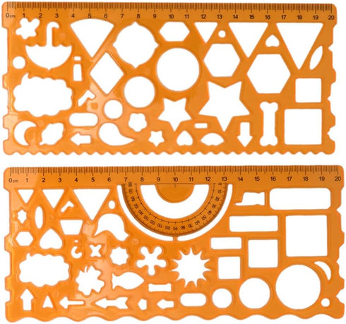 BronaGrand Plastic Templates Drawing Geometric Rulers Triangle Circle Drawing Ruler(Random Color)...