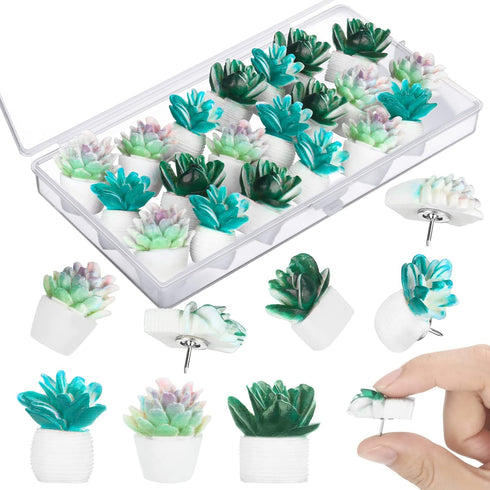 Push Pins Cute Decorative Push Pins Set for Cork Board Succulent Push Pins for Wall Fun Office Supplies Thumb Tacks Decorative Bulletin Board Maps...