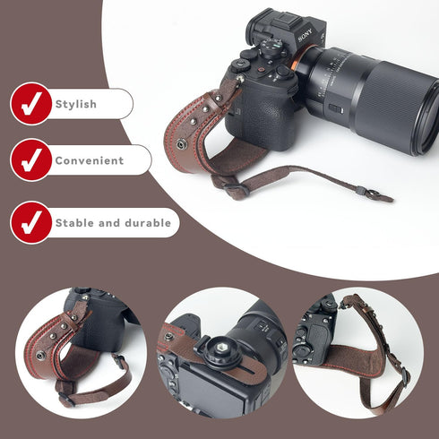 Camera Hand Strap, Secure Padded Camera Holder Wrist Strap for Canon Nikon Sony Fujifilm Olympus DSLR and Mirrorless, Camera wrist strap, Photogra...