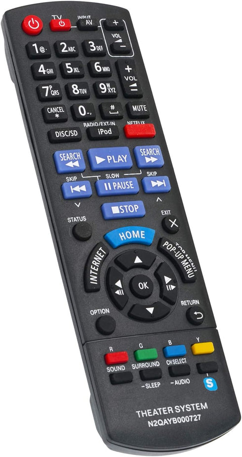 New N2QAYB000727 Replacement Remote Control fit for Panasonic Blu-ray Disc Home Theater Sound System SC-BTT196 SCBTT196 SC-BTT195 SCBTT195 SC-BTT1...