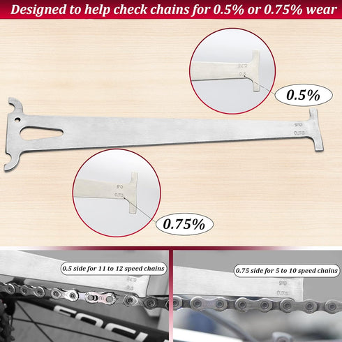 MATINA Bike Chain Checker Tool, Bike Chain Tool for Chain Wear Indicate, Chain Wear Indicator Tool for Bicycle...