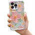 Cute Case for iPhone 12 Pro Max, Colorful Retro Oil Painting Printed Flowers Case, Fashion TPU floral Laser Beam Glossy Pattern Curly Waves Frame ...