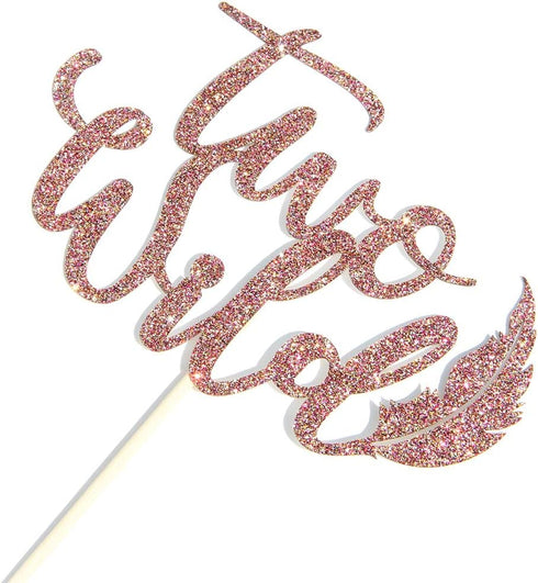 WeBenison Rose Gold Glitter Two Wild Cake Topper for Baby Shower, Kids 2nd Birthday Boy or Girl Birtyday Party Decorations...