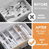 Bamboo Drawer Dividers Organizers, Kitchen Drawer Organizer, Adjustable Drawer Divider for Clothes, Kitchen, Dresser, Bedroom, Bathroom and Office...