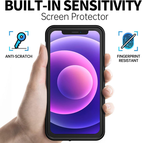 BEASTEK iPhone 12 Mini Waterproof Case, NRE Series Shockproof Dustproof Underwater IP68 with Built-in Screen Protector Anti-Scratch Protective Cov...