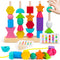 Montessori Wooden Beads Sequencing Toy Set, Stacking Blocks & Lacing Beads & Matching Shape Stacker for 2 3 4 5 Year Old STEM Preschool Learning M...