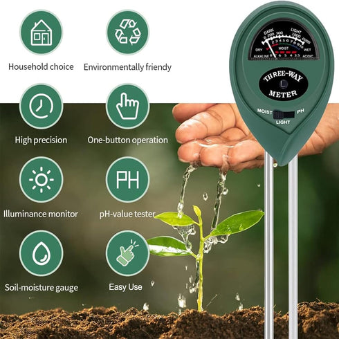 2 Pack Soil Tester, 3-in-1 Plant Moisture Meter Light and PH Tester for Home, Garden, Lawn, Farm, Indoor and Outdoor Use, Promote Plants Healthy G...