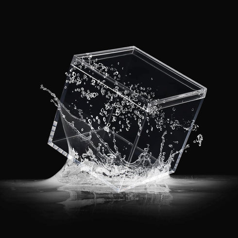 Acrylic Box with Lid, 4 Pack Small Square Acrylic Container 2.2x2.2x2.2Inch/55X55X55mm Plastic Square Cube Containers with Lid Storage Box for Can...