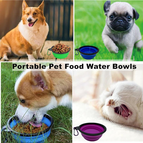 Collapsible Bowls Dog Pet Bowl, 4 Pack for Cats Dogs Travel Bowl Portable Foldable Pet Feeding Watering Dish Pet Supplies for Walking Parking Trav...