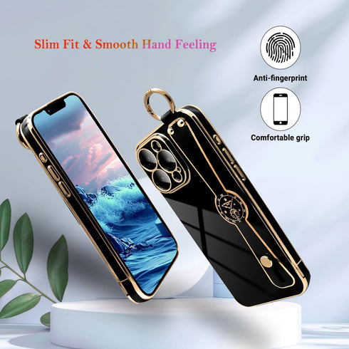 for iPhone 15 Plus Girls Bling Case - Cute Watch Partten Soft Back Cases Covers Wristband Kickstand Raised Camera Protection Bumper Silicone Shock...