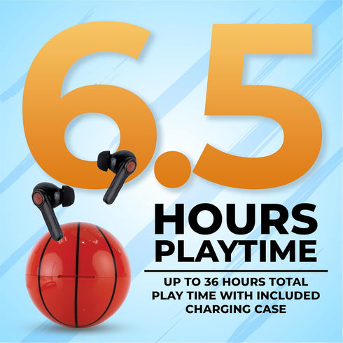 Basketball Wireless Bluetooth Earbuds: Rechargeable Headphones w/Call Control & Voice Assistant | True Wireless, Noise Isolation | 36 HRS Playtime...