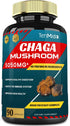 Chaga Mushroom Extract Capsules equivalent to 5050mg & Lions Mane, Cordyceps and More | Digestive Health, Anti-Aging, Immune Support | Energy Boos...