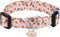Cotton Dog Collar for Small Medium Large Dogs,Girl Dog Collar with Quick-Release Buckle,Flowers Soft Adjustable Pet Collar (Large, Pink Daisy)...