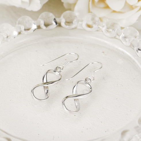 AeraVida Endless Symbol Infinity Love .925 Sterling Silver Dangle Earrings...