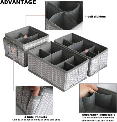 VERONLY Cosmetic Storage Bins Makeup Organizer, Adjustable Multifunction Storage Box Desk Drawer Divider for Makeup Brushes, Bathroom Countertop o...