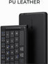 iClever Portable Keyboard, Foldable Bluetooth Keyboard with Stand Holder, USB-C Charge, PU Leather, Tactile Typing Feedback, Pocket-Size Folding K...